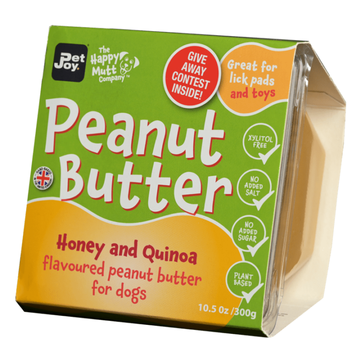 Peanut Butter Pet-Joy Honey Quinoa pindakaas hond